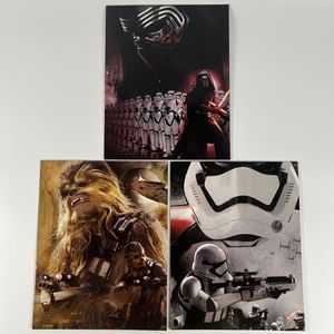 Star Wars The Force Awakens 3 Ring Binder FOLDERS Lot/3 Chewbacca Storm Troopers